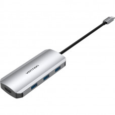 Мультифункциональный хаб Vention USB Type C 7 в 1 Vention Мультифункциональный хаб USB Type-C M3 x USB 3.0 F+HDMI F+USB Type-C F+SD F+TF F (TOJHB)