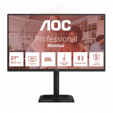 Монитор 27" AOC Q27E4CV Black  (IPS, 2560x1440, 120Hz, 4 ms, 178°/178°, 350 cd/m, 1500:1, +HDMI 2.0, +DisplayPort 1.4, +4xUSB 3.2, +USB Type-C (90W), +MM, +RJ45)