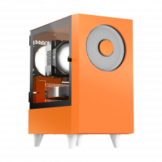 Корпус без блока питания WIZMAX M-ATX Mini Tower case EM1 Woofer Orange