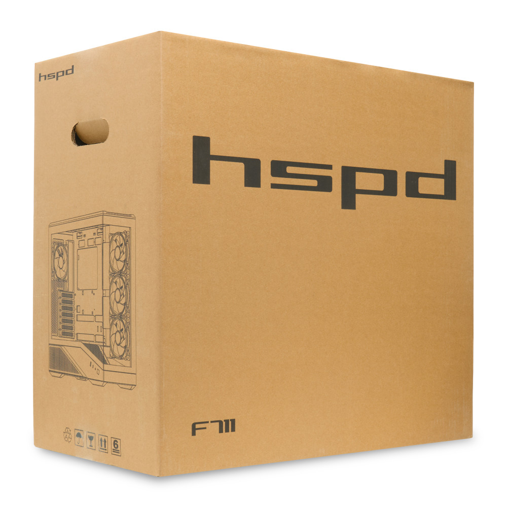 Корпус без блока питания HSPD F711-TGBK- ARGB