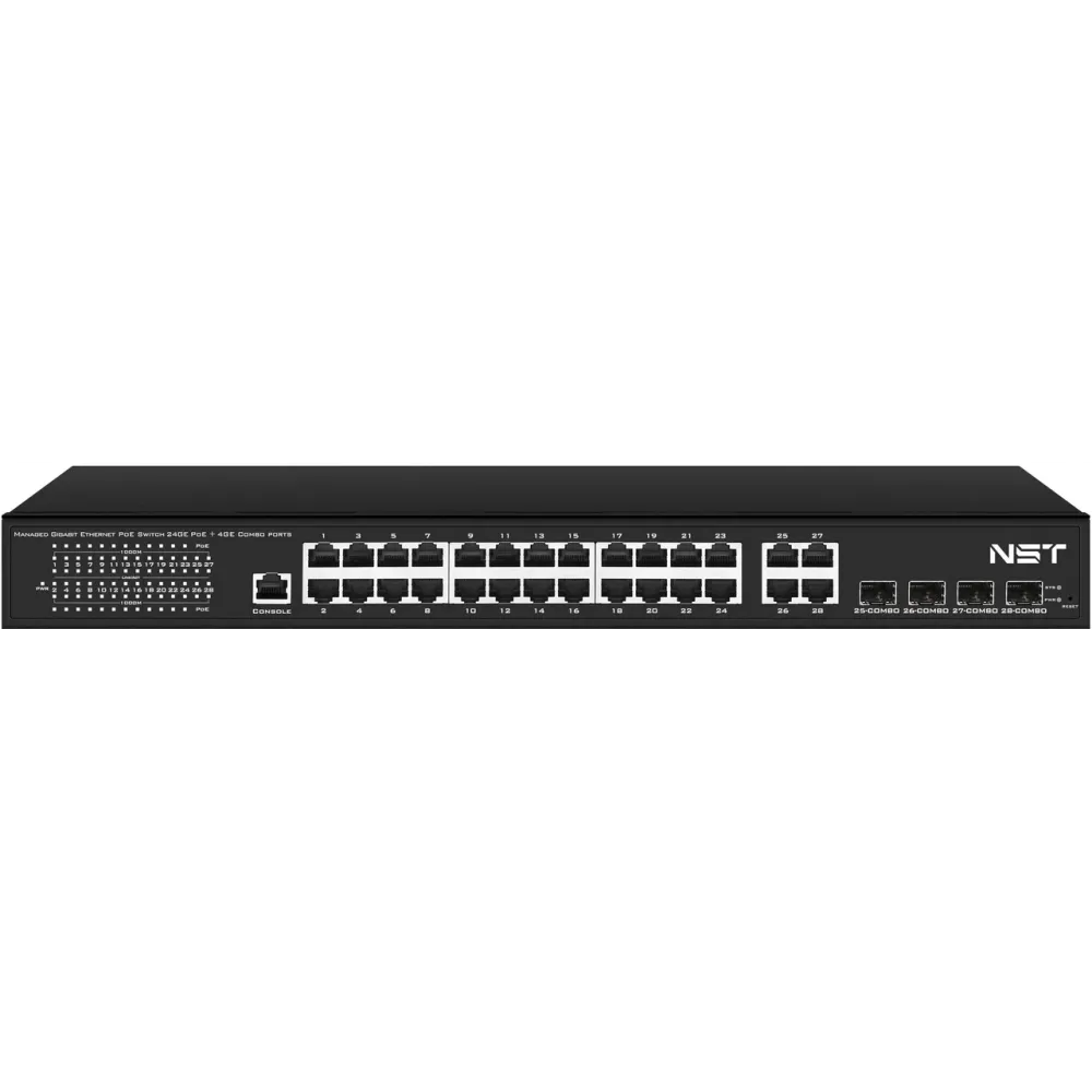 Управляемый L2 PoE коммутатор Gigabit Ethernet NST NS-SW-24G4G-PL