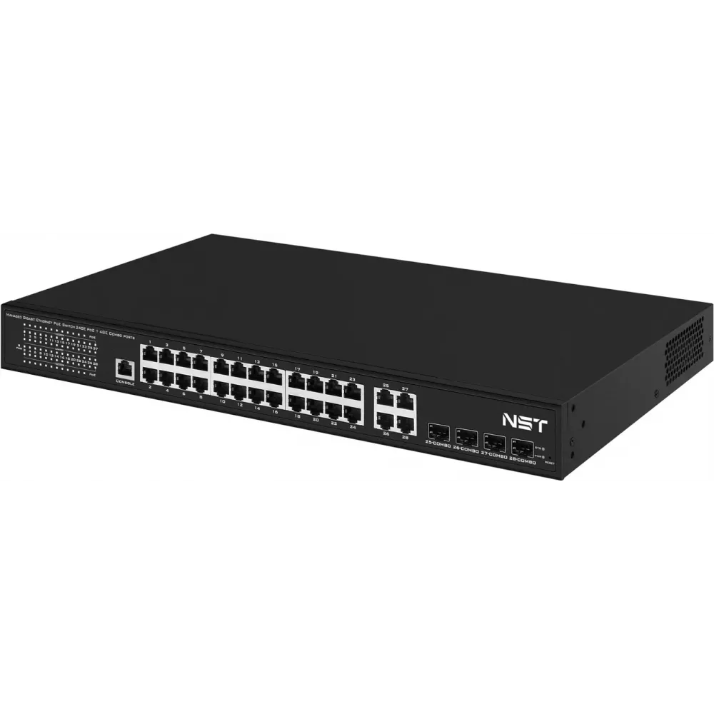 Управляемый L2 PoE коммутатор Gigabit Ethernet NST NS-SW-24G4G-PL