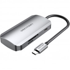 Мультифункциональный хаб Vention USB-C > USB 3.0x3SDTFPD Vention Мультифункциональный хаб USB 3.1 MUSB 3.0 F x 3USB Type C FTF FSD F (TNHHB)