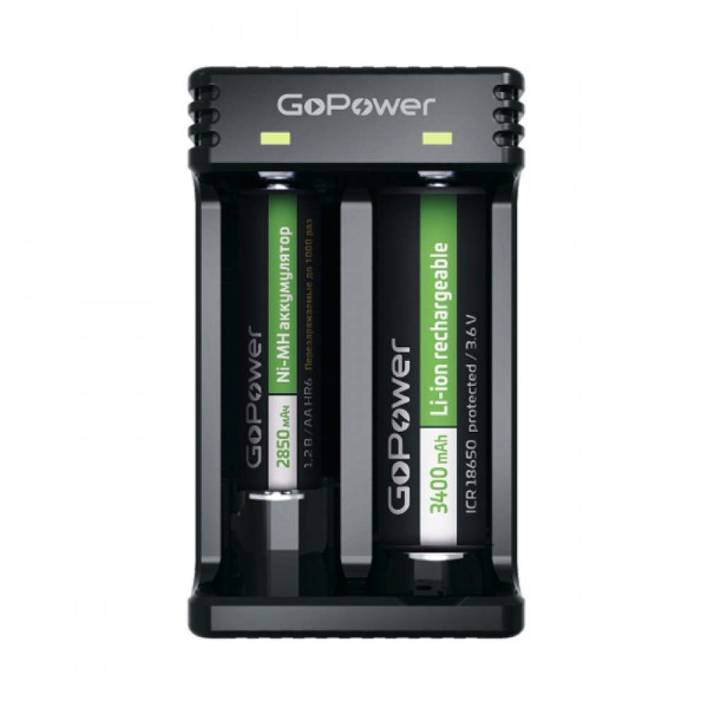 ЗУ для аккумуляторов GoPower LiCharger 4 Ni-MHNi-CdLi-ionIMR 2 слота (1100) GoPower ЗУ для аккумуляторов LiCharger 4 (00-00015360)