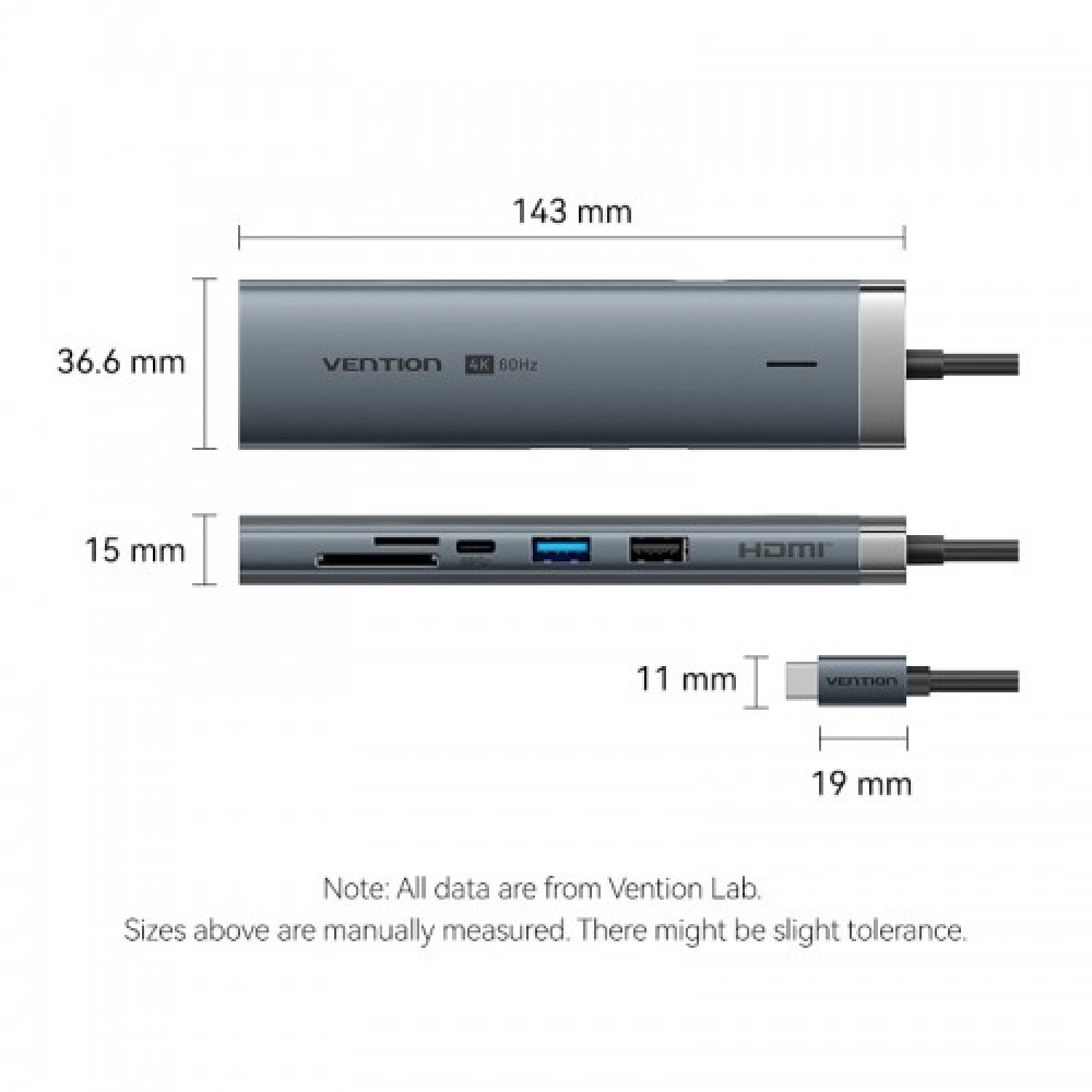 Мультифункциональный хаб Vention USB-C 9 в 1, шт. Vention TGVHB