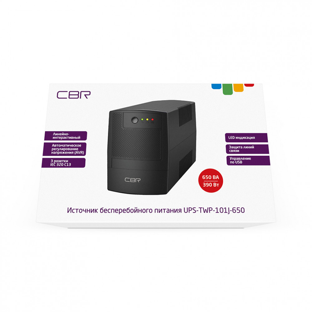 Башенный линейно-интерактивный ИБП CBR UPS-TWP-101J-650