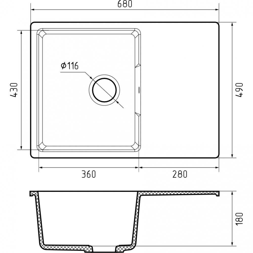 Кухонная GRANFEST black