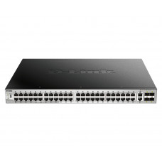Коммутатор управляемый L3 стекируемый D-Link DGS-3130-54PS/B (L3) 48x1Gbит/с 2x10Gbит/с 4SFP+ 48PoE+ 370W управляемый
