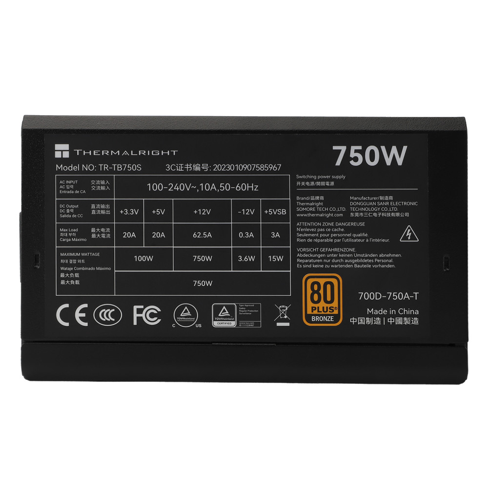 Блок питания 750W Thermalright TR-TB750S 750W 80+ Bronze