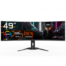 Монитор 49" Gigabyte AORUS CO49DQ-EK Gaming OLED, 5120x1440, 144Гц, 3 мс, 32:9, 250 кд/м2, 2xHDMI, 1xDP, 2xUSB3.2, Type C, 178°/178°, 1500000:1, Curved (20VM0-CO49DQBT-1EKR) черный