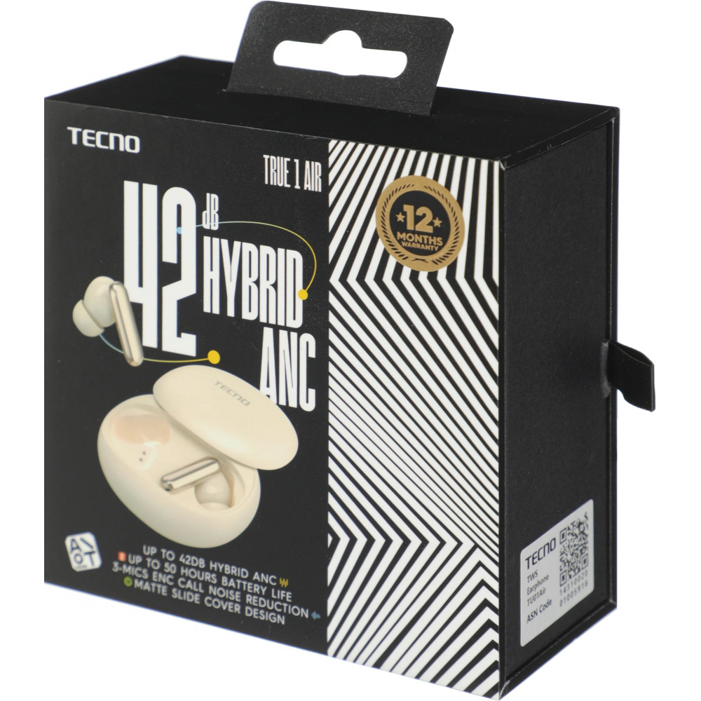 Гарнитура внутриканальные TECNO True 1 Air TU01 AIR CREAMY WHITE