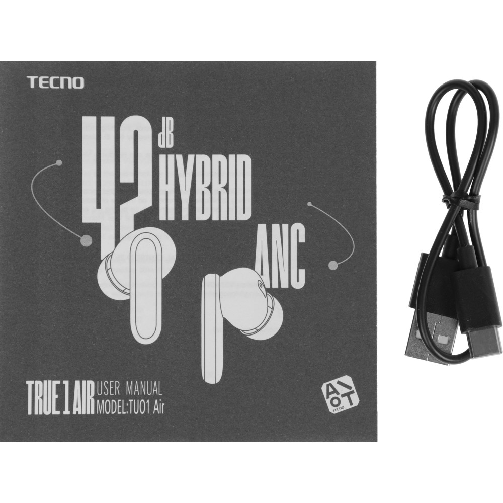 Гарнитура внутриканальные TECNO True 1 Air TU01 AIR ELEGANT BLACK