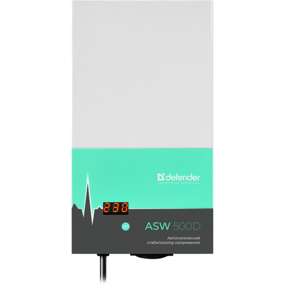 Стабилизатор напряжения ASW 500D настенный 300Вт толщина 65мм, 1 розетка Defender ASW 500D (99044)