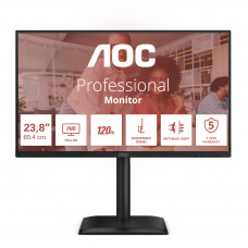 Монитор 23.8" AOC 24E4CV IPS 1920x1080, 120 Гц, 4 мс, 16:9, 300 кд/м², HDMI, DP 1.4, USB-C (90 Вт), 4xUSB 3.2, 3.5 Jack, USB Hub (4x USB 3.2), HDR10, Adaptive-Sync, черный