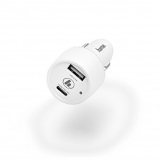 Автомобильное зар./устр. Hama H-183322 3A PD+QC универсальное белый (00183322)