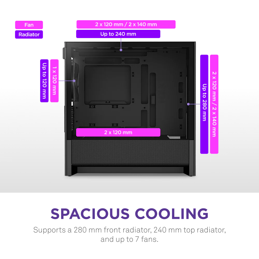 Корпус без блока питания NZXT H3 Flow CC-H31FB-01