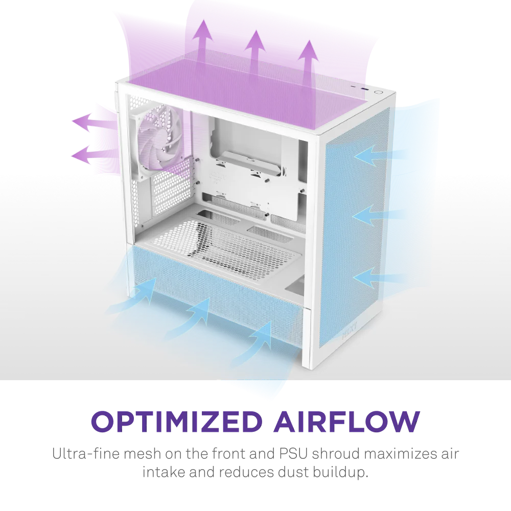 Корпус без блока питания NZXT H3 Flow CC-H31FW-01