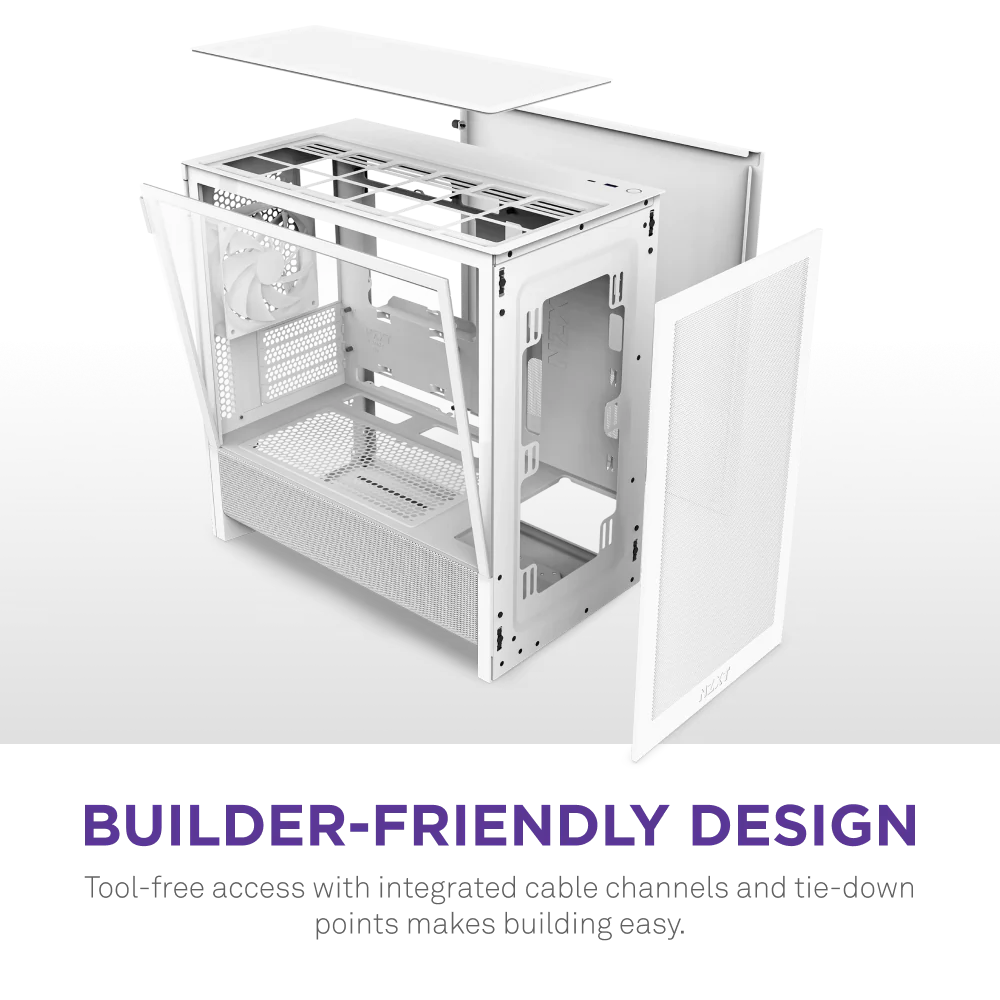 Корпус без блока питания NZXT H3 Flow CC-H31FW-01