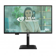 Монитор 27" AOC Q27P4U IPS 2560x1440, 120 Гц, 4 мс, 16:9, 350 кд/м², 2xHDMI 2.0, DP 1.2, USB-C (15 Вт PD), USB Hub (3x USB-A), 3.5 Jack, динамики (2x2 Вт), HDR10, Adaptive-Sync, черный