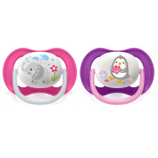 Соска-пустышка Philips Avent SCF08008 СлонПингвин, 6-18 мес, 2 шт, для девочек Philips SCF08008