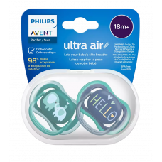 Пустышка ultra air, слоникиHELLO, 18+ мес., 2 шт. Philips Пустышка ultra air, слоникиHELLO, 18+ мес., 2 шт.