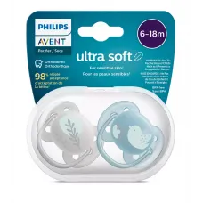 Пустышка ultra soft, птичкалисточки, 6-18 мес., 2 шт. Philips Пустышка ultra soft, птичкалисточки, 6-18 мес., 2 шт.
