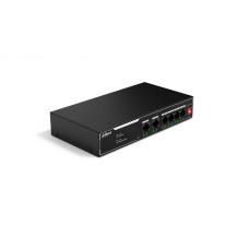 Коммутатор неуправляемый 6-портовый с РоЕ Dahua DH-SF1006LP, 4xRJ45 100Mb PoE, 2xRJ45 100Mb uplink, суммарно 36Вт, коммутация 1.2 Гбит/с, MAC-таблица 2K, металл