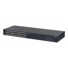 Коммутатор гигабитный 24-портовый неуправляемый Dahua DH-SG1024 22xRJ45 1Gb, 2xRJ45 1Gb uplink, коммутация 48 Гбит/с, MAC-таблица 8K, металл