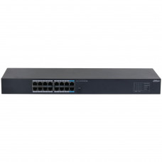 Коммутатор гигабитный 16-портовый неуправляемый Dahua DH-SG1016 16xRJ45 1Gb, коммутация 32 Гбит/с, MAC-таблица 8К, металл