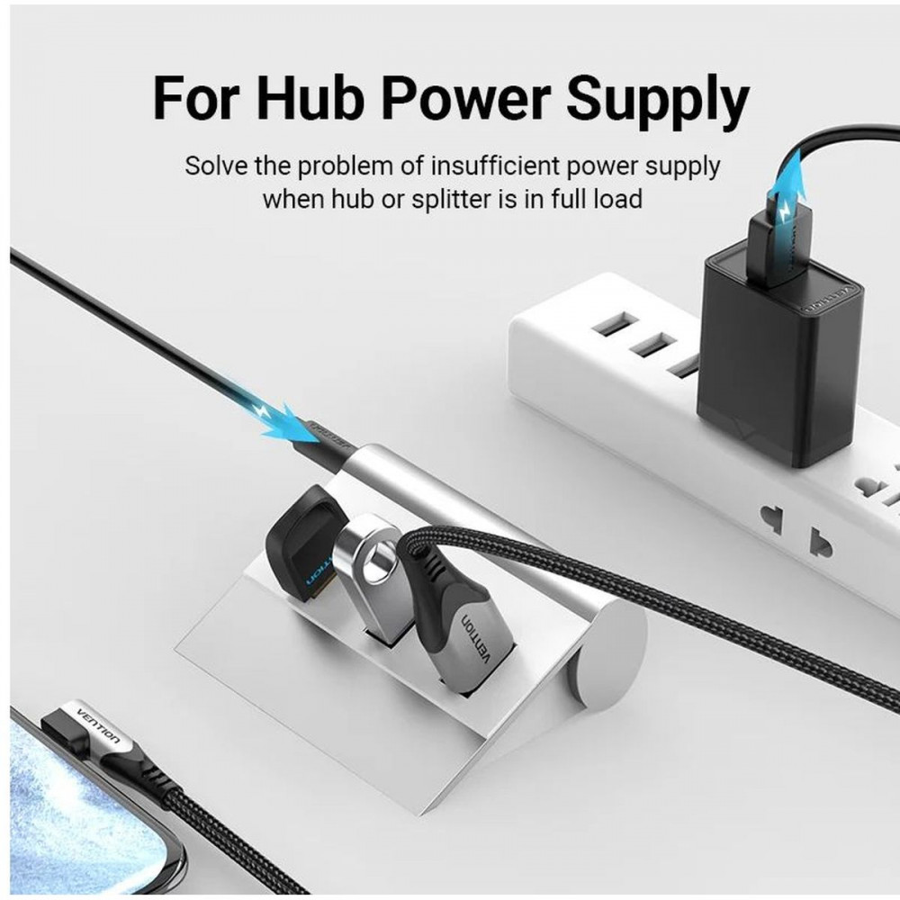 Кабель Vention USB AMDC-jack 5.5мм M - 1.5м Чёрный Vention Кабель CEYBG USB AMDC-jack 5.5мм M - 1.5м Чёрный