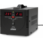 Стабилизатор POWERMAN AVS 500D, черный, ступенчатый регулятор, цифровые индикаторы уровней напряжения, 500ВА, 140-260В, максимальный входной ток 5А, 2 евророзетки, IP-20, напольный, 200мм х 150мм х 140мм, 2,3 кг. POWERMAN AVS 500D