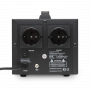 Стабилизатор POWERMAN AVS 500D, черный, ступенчатый регулятор, цифровые индикаторы уровней напряжения, 500ВА, 140-260В, максимальный входной ток 5А, 2 евророзетки, IP-20, напольный, 200мм х 150мм х 140мм, 2,3 кг. POWERMAN AVS 500D