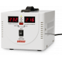 Стабилизатор POWERMAN AVS 1000D, ступенчатый регулятор, цифровые индикаторы уровней напряжения, 1000ВА, 140-260В, максимальный входной ток 7А, 2 евророзетки, IP-20, напольный, 200мм х 150мм х 140мм, 2,3 кг. POWERMAN AVS 1000D