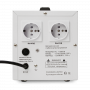 Стабилизатор POWERMAN AVS 1500D, ступенчатый регулятор, цифровые индикаторы уровней напряжения, 1500ВА, 140-260В, максимальный входной ток 10А, 2 евророзетки, IP-20, напольный, 200мм х 160мм х 190мм, 4 кг. POWERMAN AVS 1500D