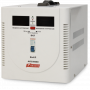 Стабилизатор POWERMAN AVS 5000D, ступенчатый регулятор, цифровые индикаторы уровней напряжения, 5000ВА, 140-260В, максимальный входной ток 24А, клеммная колодка, IP-20, напольный, 280мм х 200мм х 225мм, 8.6 кг. POWERMAN AVS 5000D