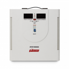 Стабилизатор POWERMAN AVS 10000D, ступенчатый регулятор, цифровые индикаторы уровней напряжения, 10000ВА, 140-260В, максимальный входной ток 50А, клеммная колодка, IP-20, напольный, 410мм х 280мм х 310мм, 15.5 кг. POWERMAN AVS 10000D