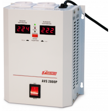 Стабилизатор POWERMAN AVS 2000P, ступенчатый регулятор, цифровые индикаторы уровней напряжения, 2000ВА, 110-260В, максимальный входной ток 15А, 2 евророзетки, IP-20, навесной, 215мм х 270мм х 110мм, 5.2 кг. POWERMAN AVS 2000P