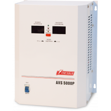 Стабилизатор POWERMAN AVS 5000P, ступенчатый регулятор, цифровые индикаторы уровней напряжения, 5000ВА, 110-260В, максимальный входной ток 32А, клеммная колодка, IP-20, навесной, 260мм х 220мм х 130мм, 9 кг. POWERMAN AVS 5000P
