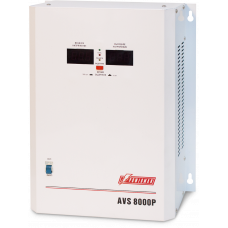 Стабилизатор POWERMAN AVS 8000P, ступенчатый регулятор, цифровые индикаторы уровней напряжения, 8000ВА, 110-260В, максимальный входной ток 50А, клеммная колодка, IP-20, навесной, 380мм х 310мм х 160мм, 14кг. POWERMAN AVS 8000P