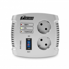 Стабилизатор POWERMAN AVS 500C, ступенчатый регулятор, 500ВА280Вт, 150-280В, максимальный входной ток 4А, 2 евророзетки, IP-20, напольный, 151мм х 126мм х 123мм, 1.4 кг. POWERMAN AVS 500C