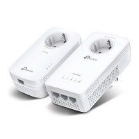 Комплект двухдиапазонных гигабитных Powerline-адаптеров TP-Link TL-WPA8631P KIT AV1300 с Wi-Fi и встроенной розеткой