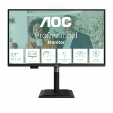Монитор 27" AOC Q27P4CV IPS QHD, 120 Гц, 4 мс, 16:9, 350 кд/м², HDMI, DP x2, USB-C (PD), LAN, встроенные динамики, черный