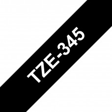 Наклейка ламинированная TZ-E345 (18 мм бел/черн, аналог TZ-345)