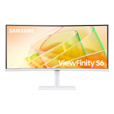 Монитор Samsung 34" ViewFinity S6 S34C650TAUXEN белый VA LED 5ms 21:9 HDMI M/M полуматовая HAS Piv 350cd 178гр/178гр 3440x1440 100Hz FreeSync DP Ultra WQHD USB 8.1кг