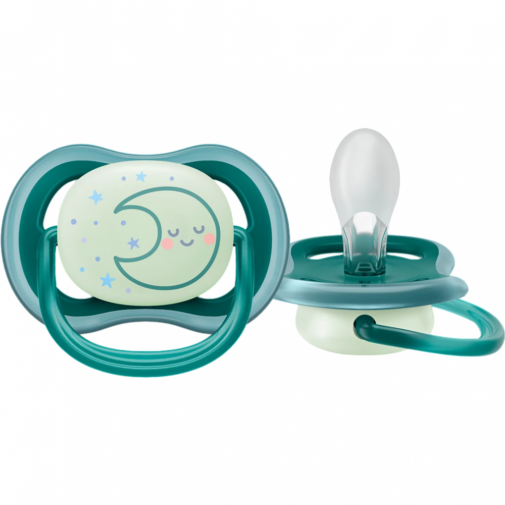 Пустышка ultra air, ночная, месяц, 6-18 мес., 1 шт. Philips AVENT SCF37702