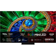 Телевизор TCL 75" 75RM7L, черный, QLED RGB-Mini LED, 3840x2160 4K Ultra HD, 144 Гц, Google TV, 3 ГБ/64 ГБ