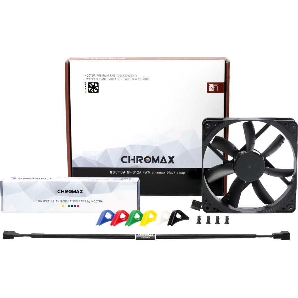 Кулер для корпуса Noctua NF-S12A PWM chromax.black.swap
