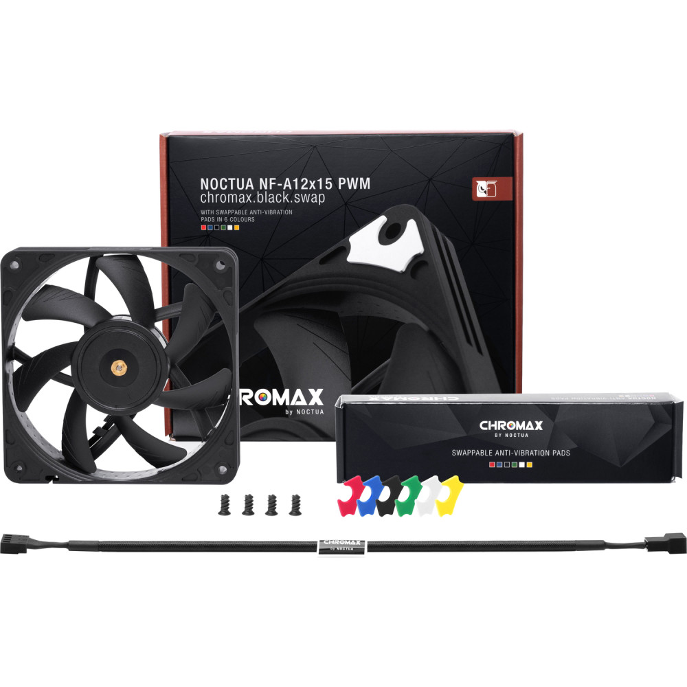 Кулер для корпуса Noctua NF-A12x15 PWM chromax.black.swap