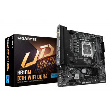 Материнская плата Gigabyte H610M D3H WIFI DDR4 H610, LGA1700, 2*DDR4, 1*PCIEx16, 1*PCIEx1, 2*M.2 4*USB3.2Gen1, 8*USB2.0, 4*SATA3.0, 1G, HDMI, M-ATX, RTL