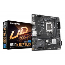Материнская плата Gigabyte H610M D3W DDR4 H610, LGA1700, 2*DDR4, 1*PCIEx16, 1*PCIEx1, 2*M.2, 1*TypeC, 3*USB3.2Gen1, 6*USB2.0, 4*SATA3.0, 1G, DP, HDMI, M-ATX, RTL